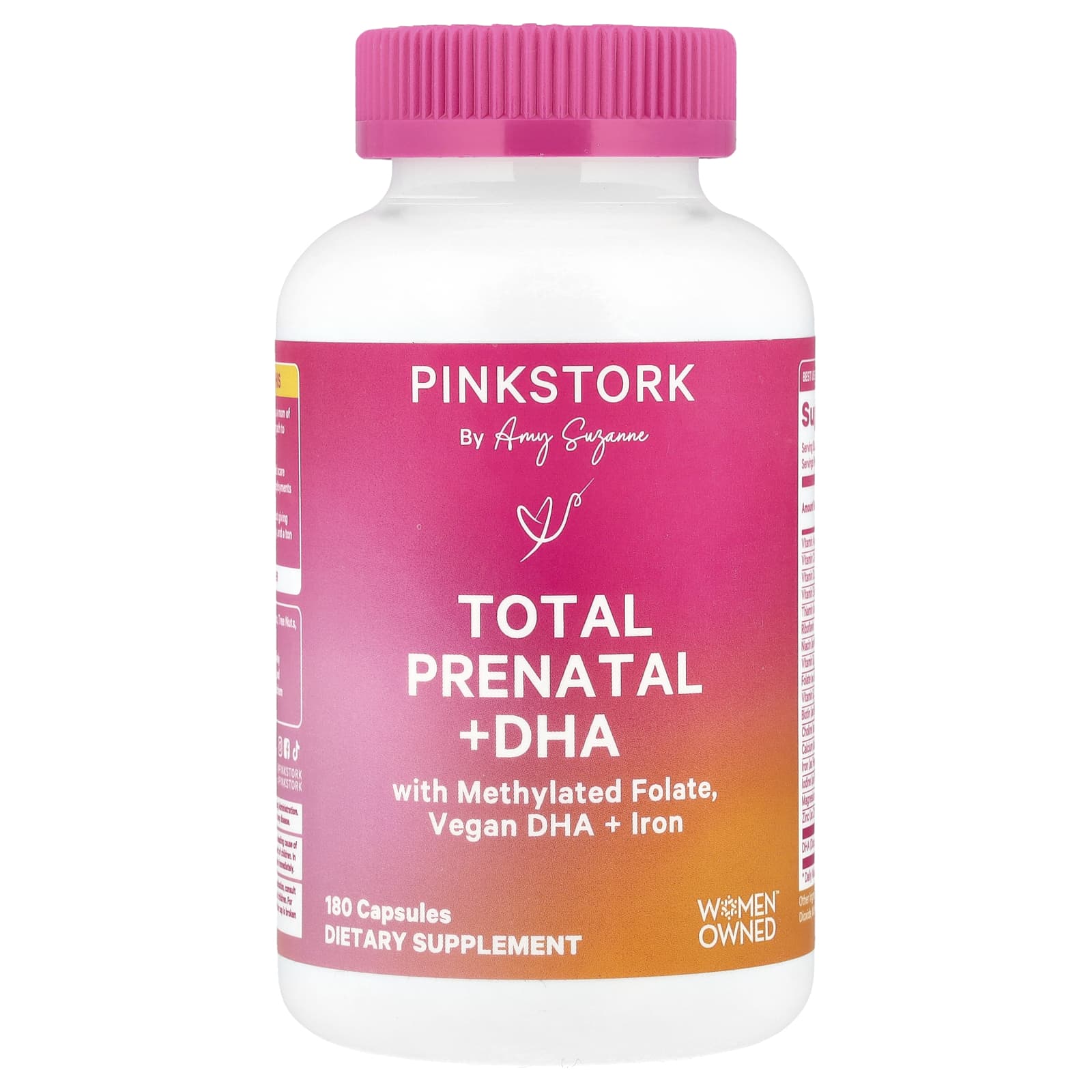 Pink Stork, Total Prenatal + DHA, 180 Capsules - Image 1
