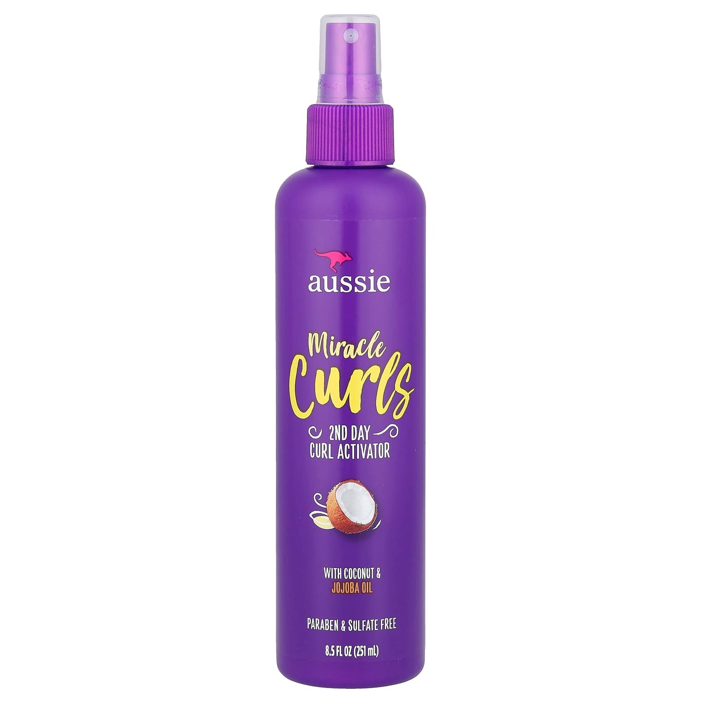 Aussie Miracle Curls 2nd Day Curl Activator with Coconut & Jojoba Oil, 8.5 fl oz - Image 1