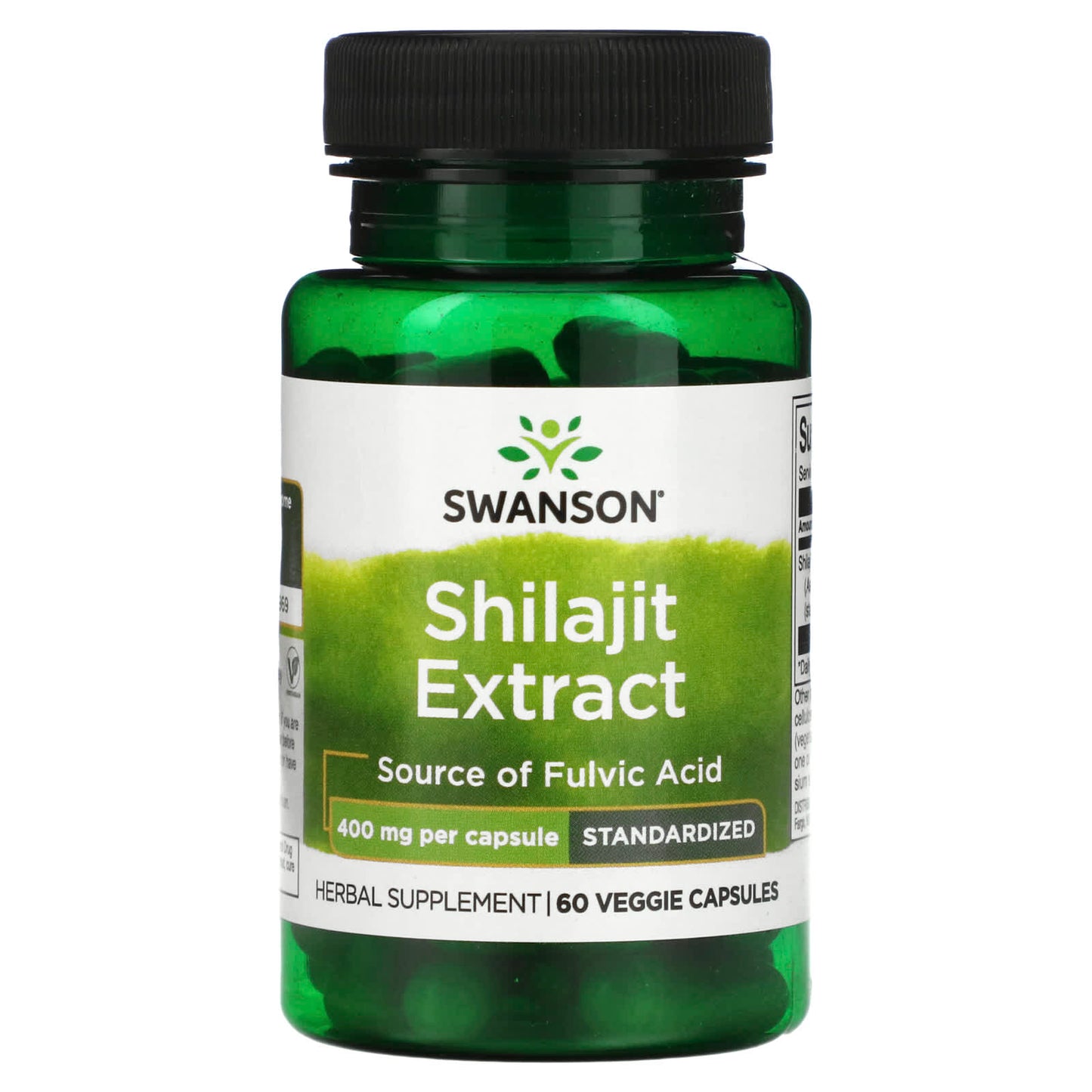 Swanson, Shilajit Extract, Standardized, 400 mg, 60 Veggie Capsules - Image 1