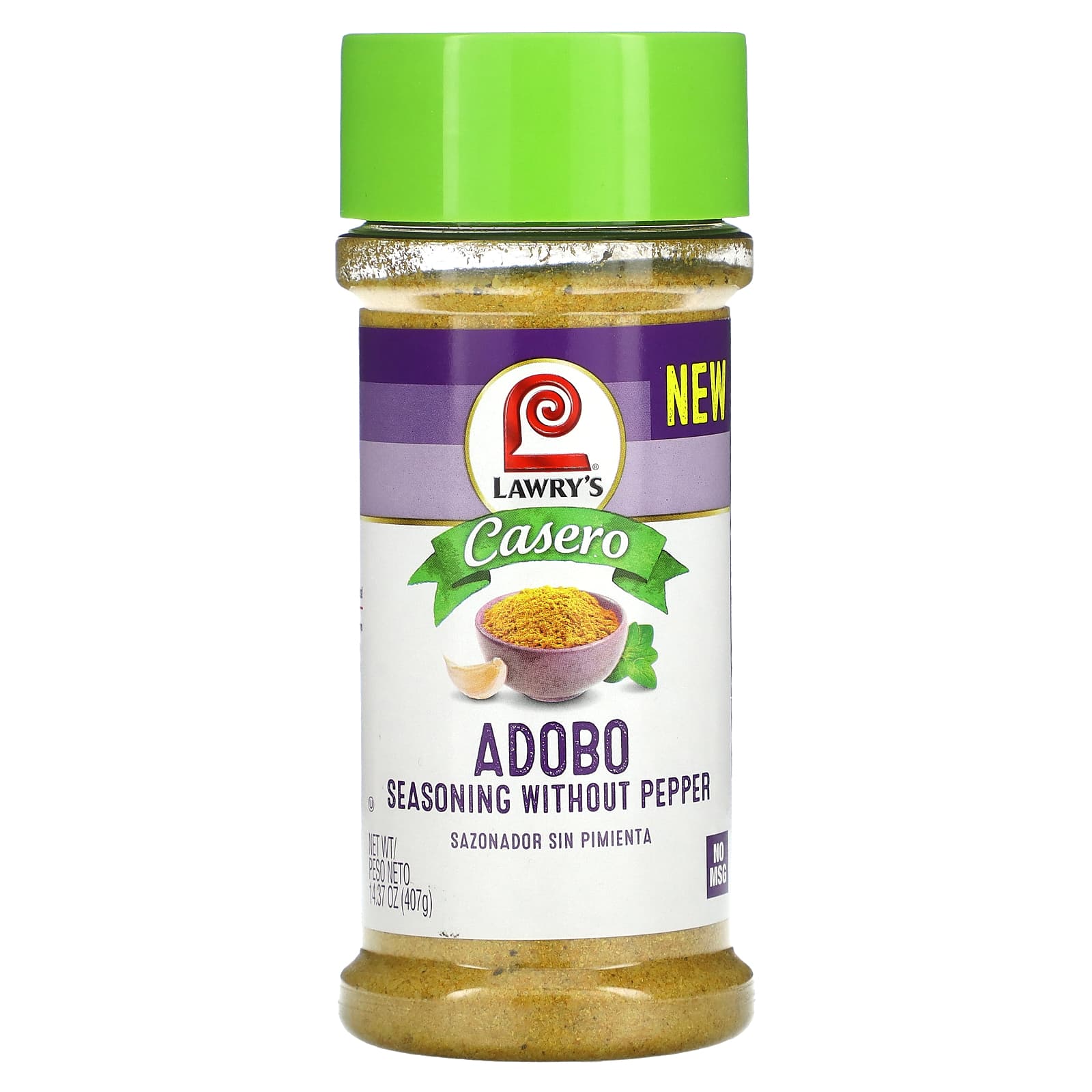 Lawry's, Casero, Adobo Seasoning Without Pepper, 14.37 oz (407 g) - Image 1