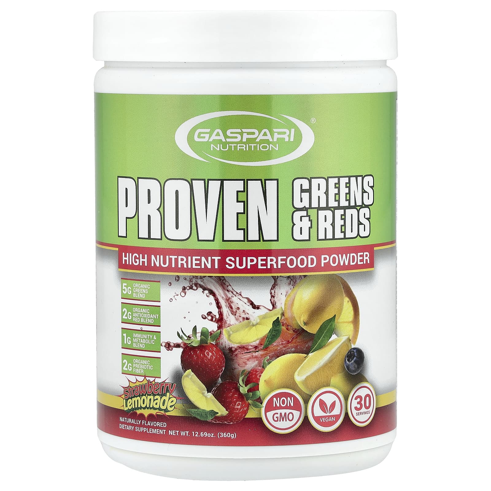 Superfood Greens & Reds Powder - Strawberry Lemonade by Gaspari Nutrition - Image 1