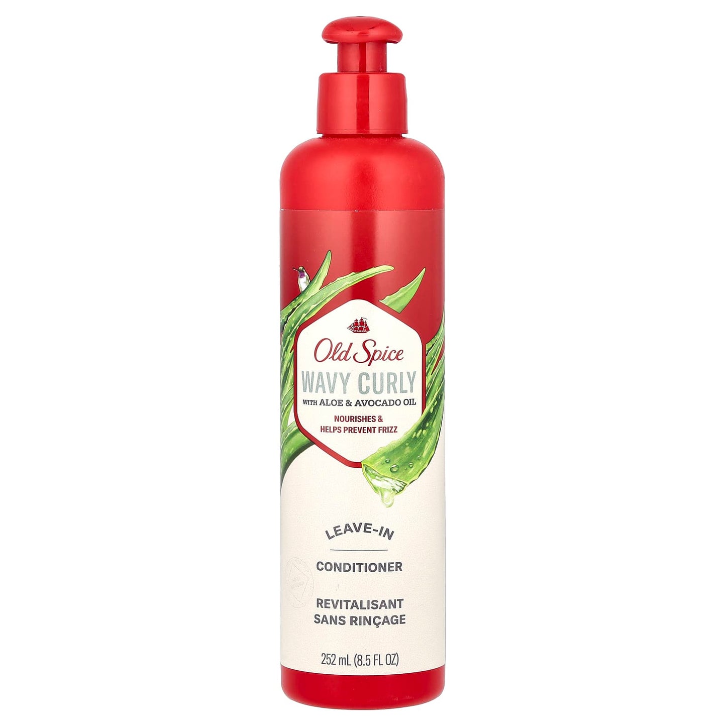 Old Spice, Wavy Curly Leave-In Conditioner with Aloe & Avocado Oil, 8.5 fl oz (252 ml) - Image 1