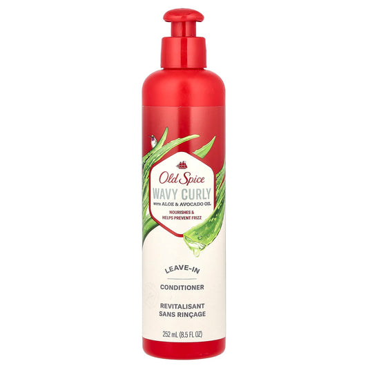 Old Spice, Wavy Curly Leave-In Conditioner with Aloe & Avocado Oil, 8.5 fl oz (252 ml) - Image 1