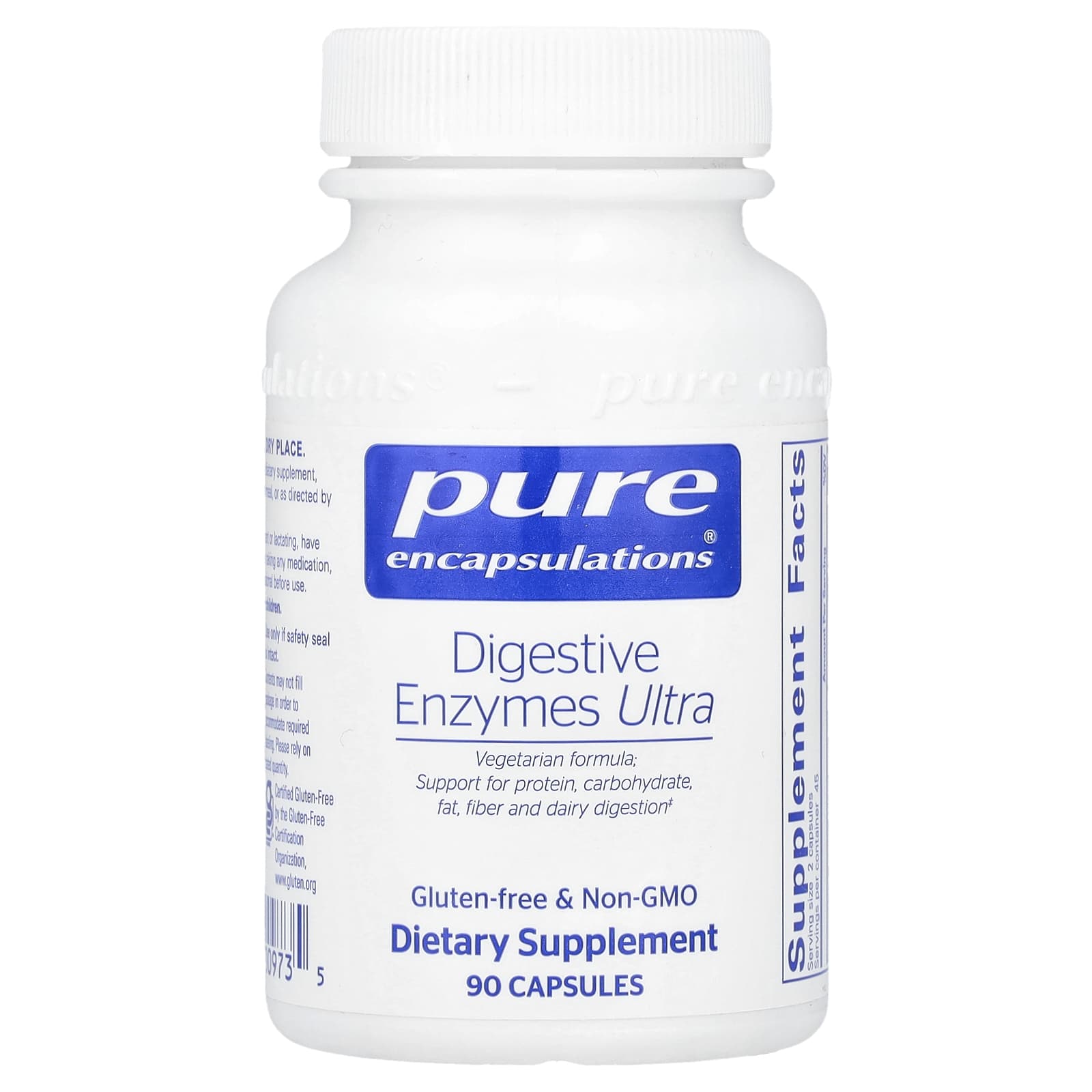 Pure Encapsulations, Digestive Enzymes Ultra, 90 Capsules - Image 1