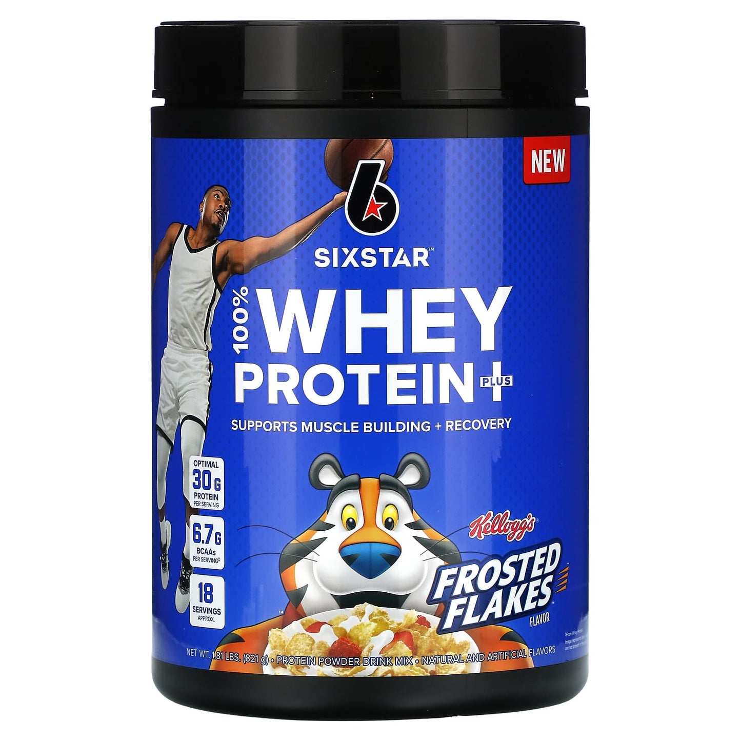 SIXSTAR, 100% Whey Protein Plus, Kellog's Frosted Flakes, 1.81 lbs (821 g) - Image 1
