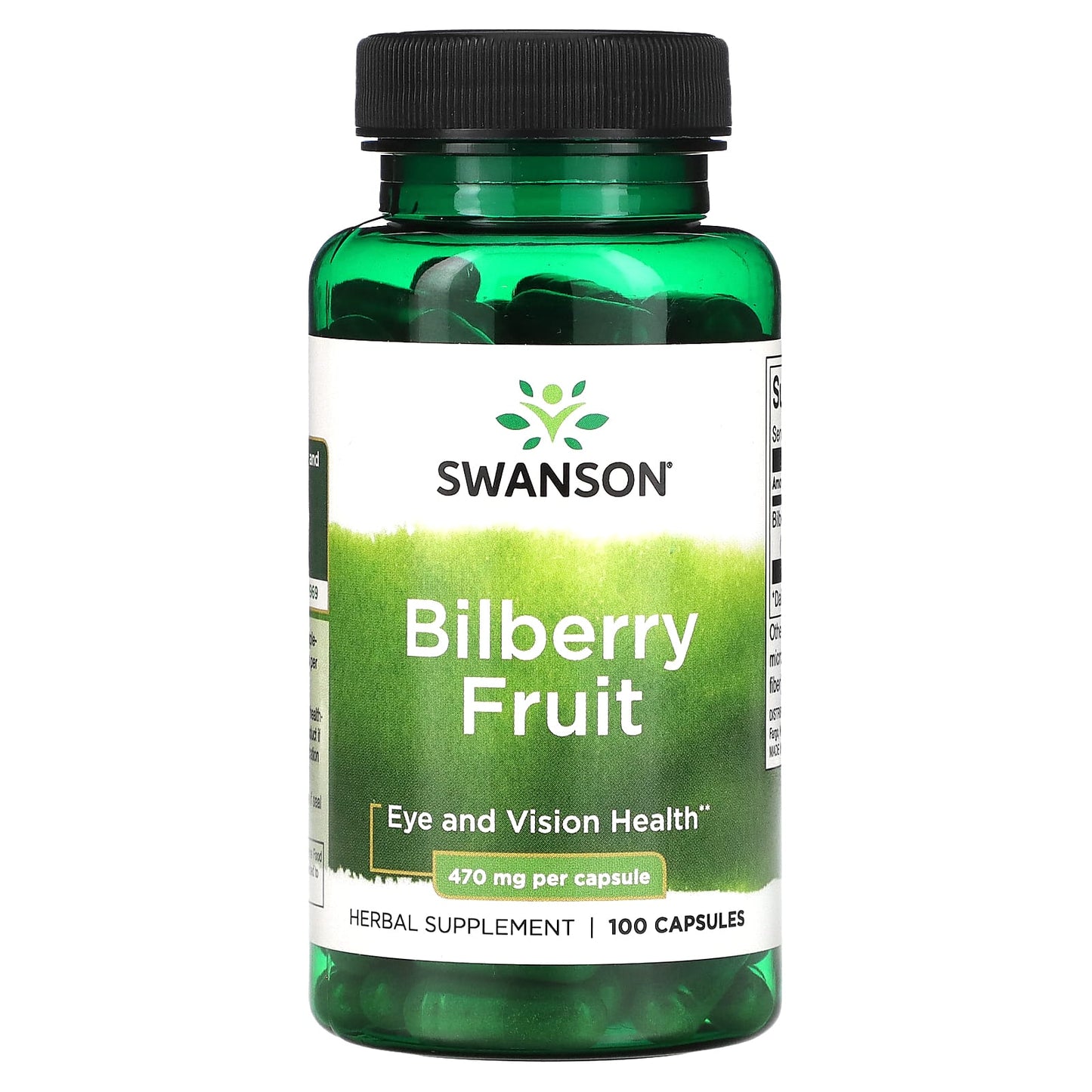 Swanson, Bilberry Fruit, 470 mg, 100 Capsules - Image 1