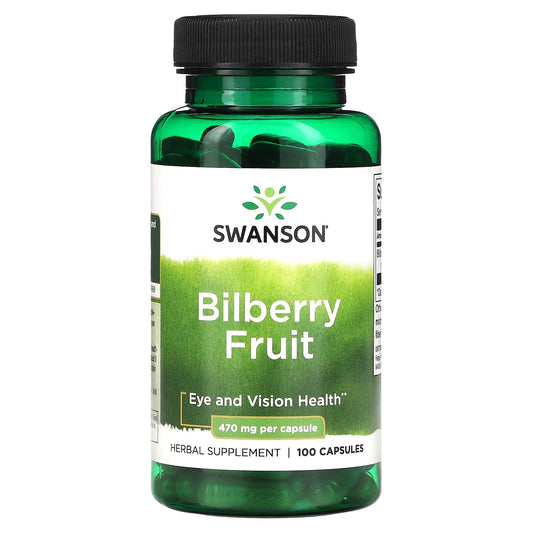 Swanson, Bilberry Fruit, 470 mg, 100 Capsules - Image 1
