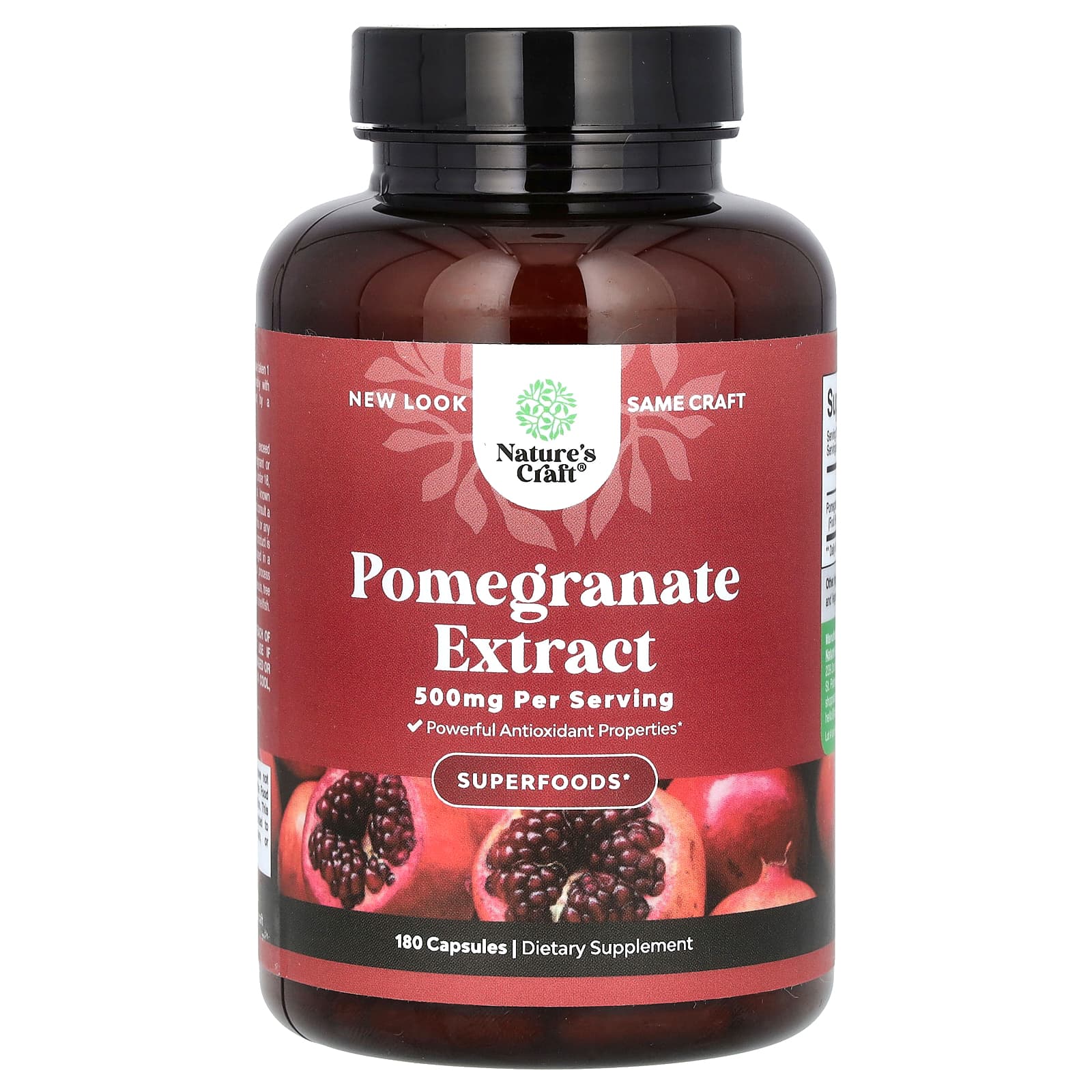 Nature's Craft, Pomegranate Extract , 500 mg , 180 Capsules - Image 1