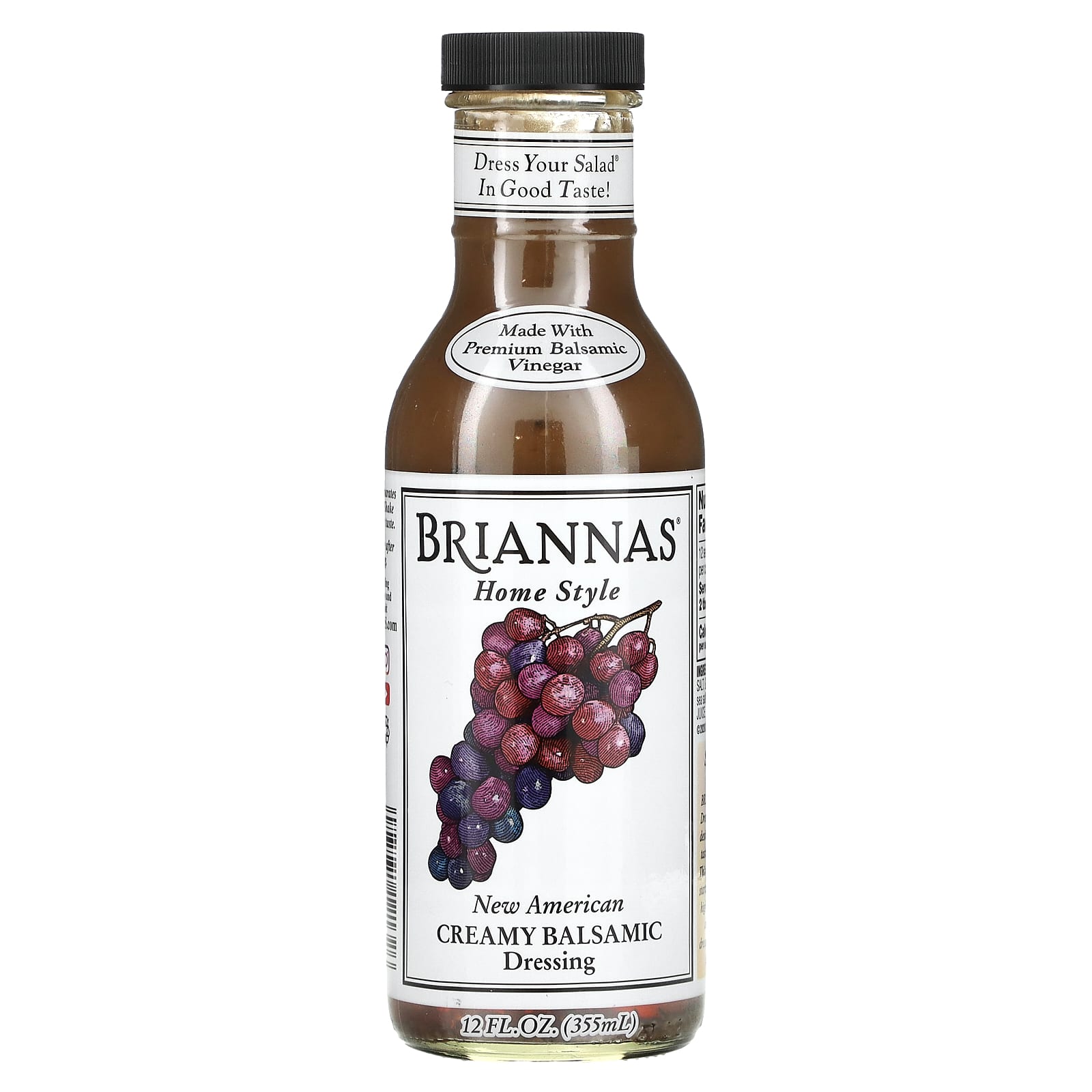 Briannas New American Creamy Balsamic Dressing, 12 fl oz - Gluten Free & Vegetarian - Image 1