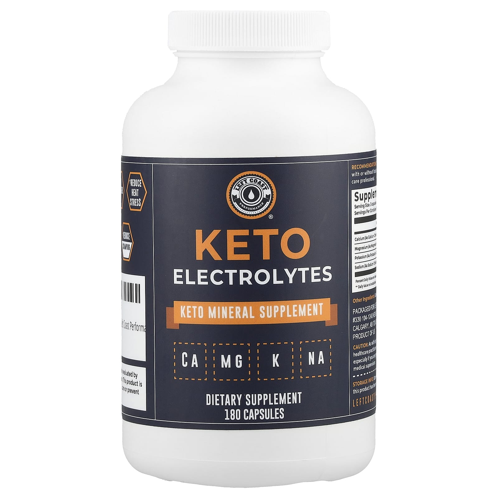 Left Coast Performance, Keto Electrolytes, 180 Capsules - Image 1