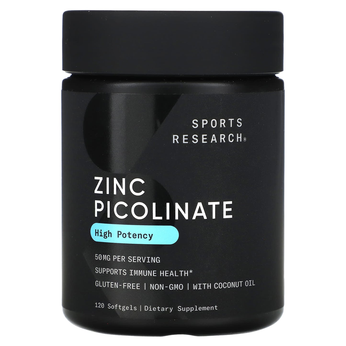 Sports Research, Zinc Picolinate, High Potency, 50 mg, 120 Softgels - Image 1