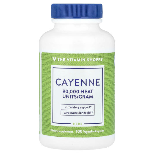 The Vitamin Shoppe, Cayenne, 100 Vegetable Capsules (450 mg per Capsule) - Image 1
