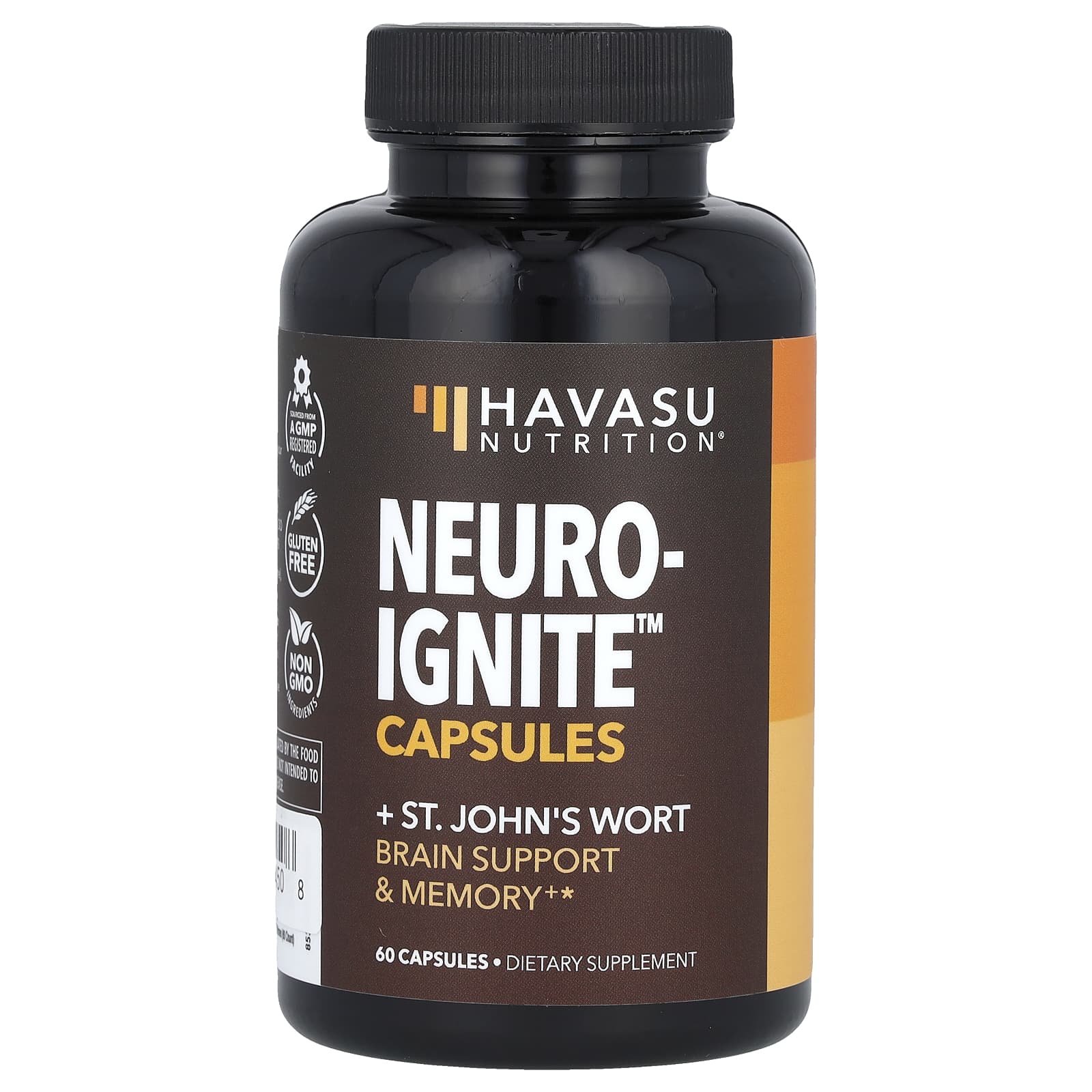 Brain Support & Memory Supplement with Bacopa Monnieri & St. John's Wort, 60 Capsules - Image 1