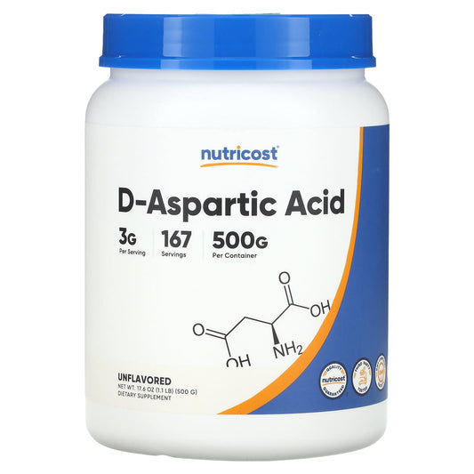Nutricost, D-Aspartic Acid, Unflavored, 17.6 oz (500 g) - Image 1