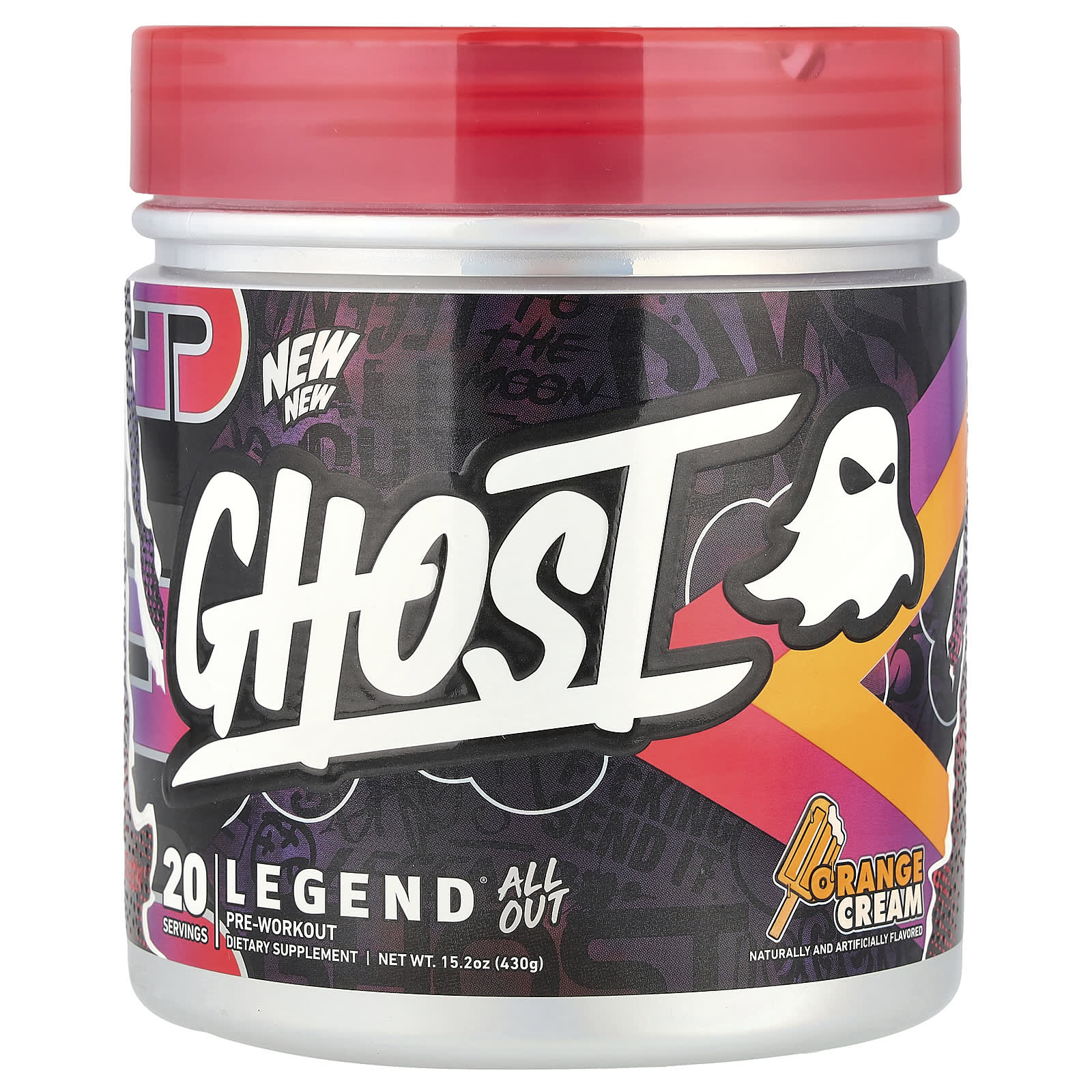Ghost Legend All Out Pre-Workout - Orange Cream, 15.2 oz, Boost Energy & Endurance - Image 1