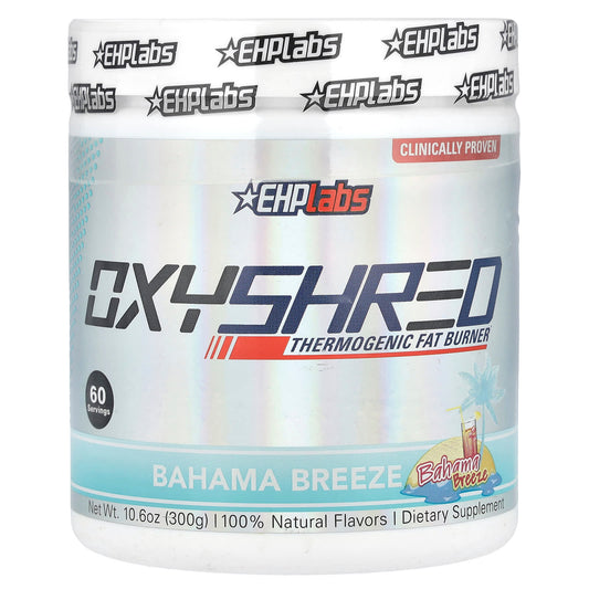 EHPlabs OxyShred Thermogenic Fat Burner, Bahama Breeze, 10.6 oz (300g) - Image 1
