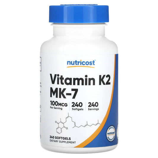 Nutricost, Vitamin K2, 100 mcg, 240 Softgels - Image 1