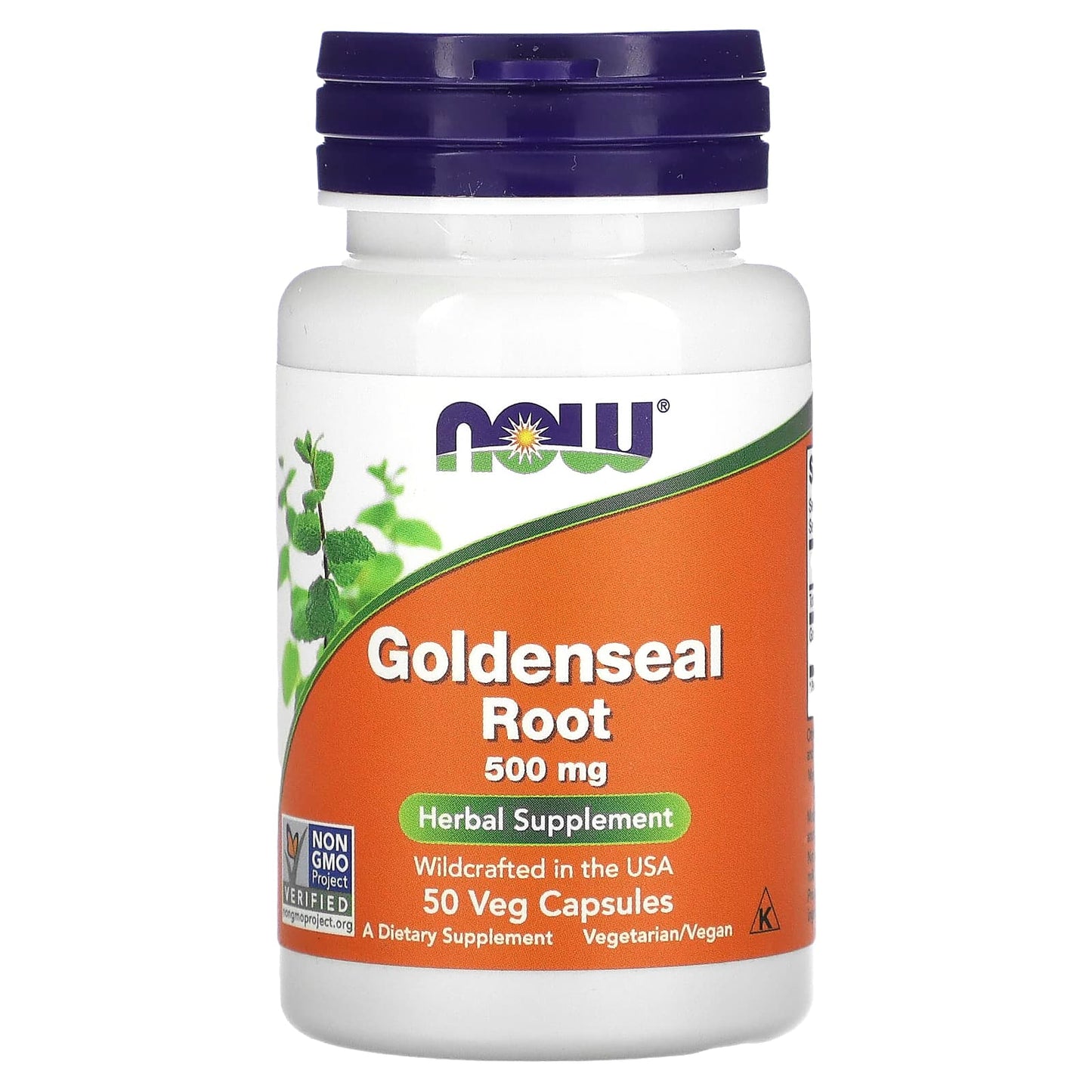 NOW Foods, Goldenseal Root, 500 mg, 50 Veg Capsules - Image 1