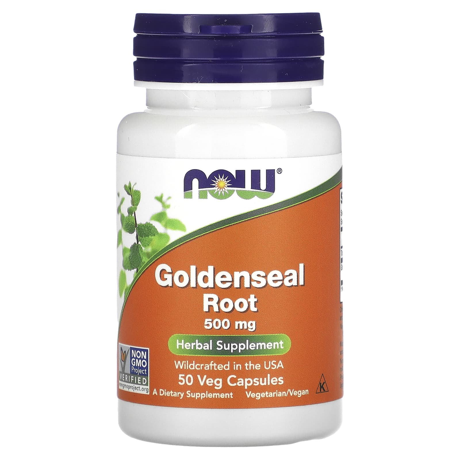 NOW Foods, Goldenseal Root, 500 mg, 50 Veg Capsules - Image 1