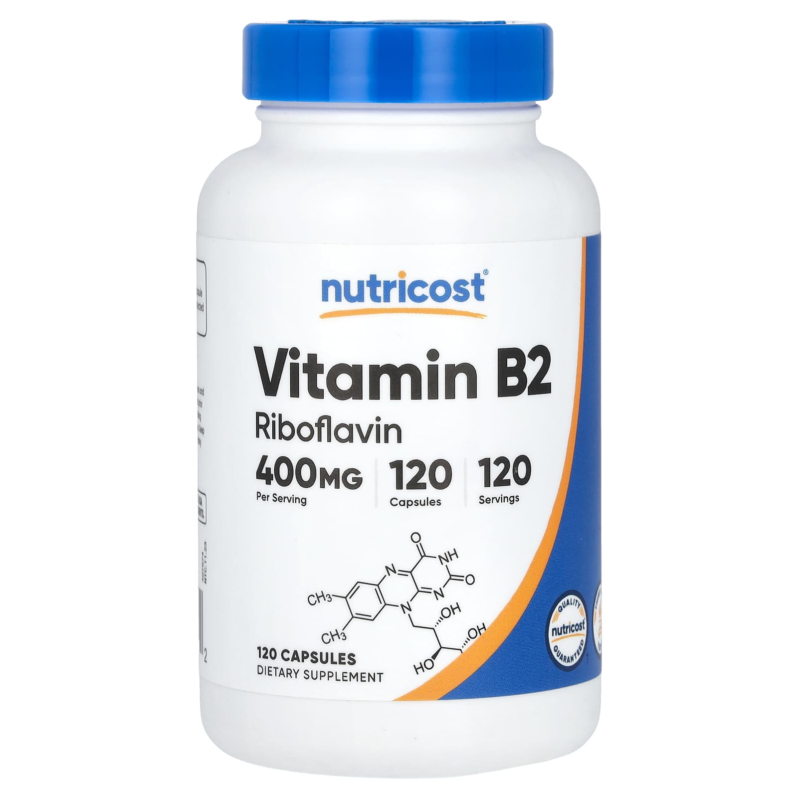 Nutricost, Vitamin B2, 400 mg, 120 Capsules - Image 1