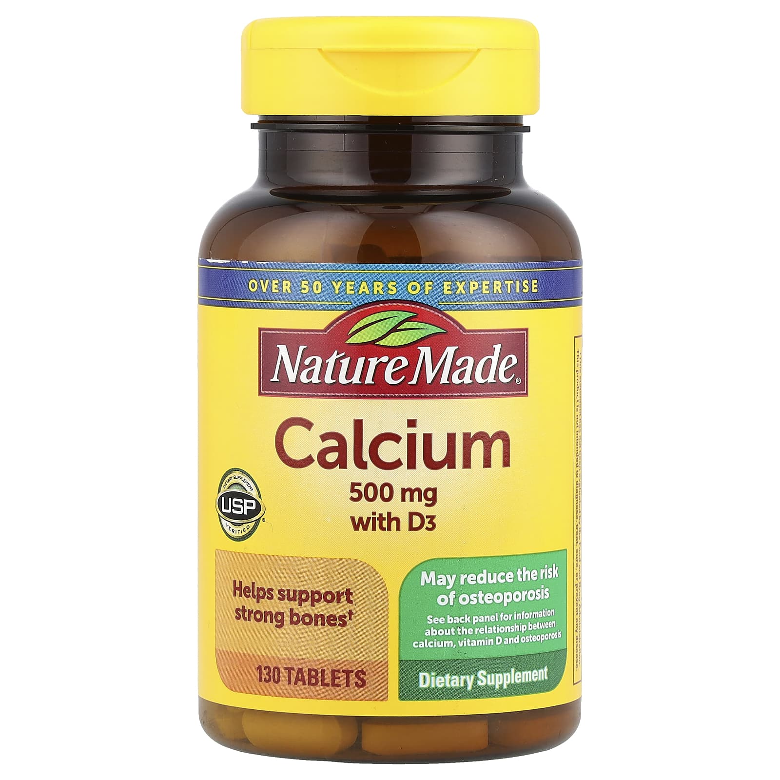 Nature Made, Calcium with D3, 130 Tablets - Image 1