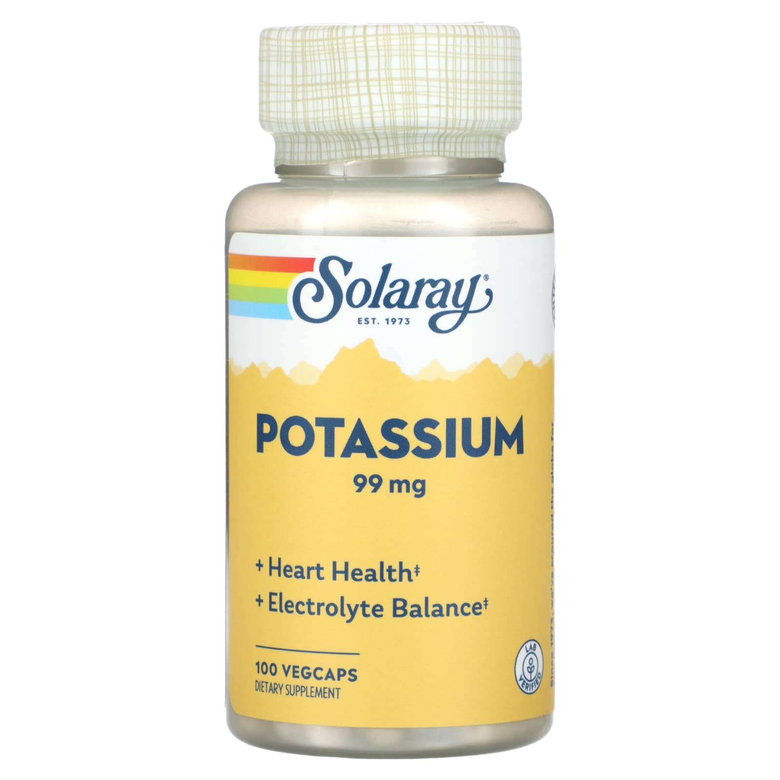 Solaray, Potassium, 99 mg, 100 VegCaps - Image 1
