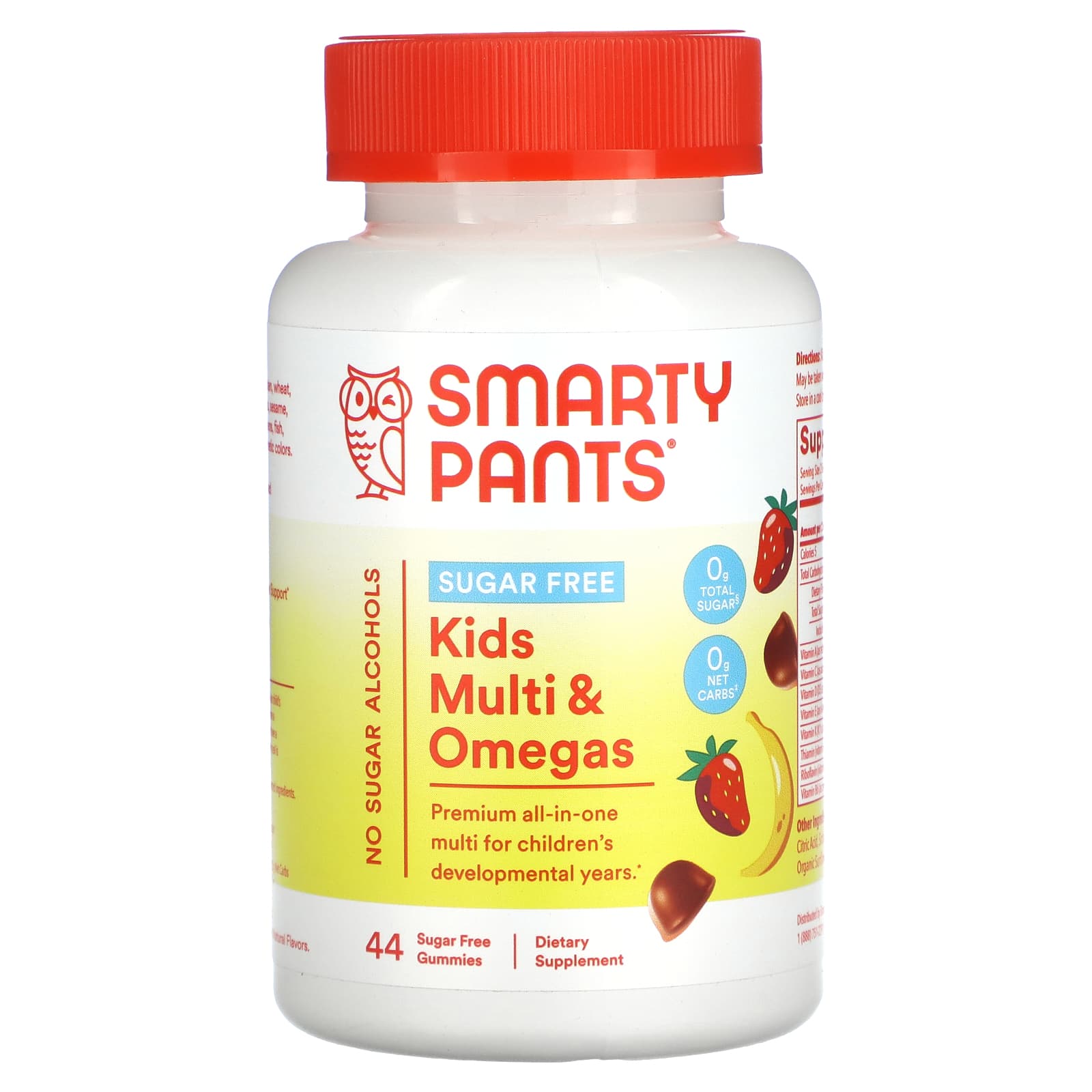 SmartyPants, Kids Multi & Omegas, Sugar Free, Strawberry Banana, 44 Gummies - Image 1