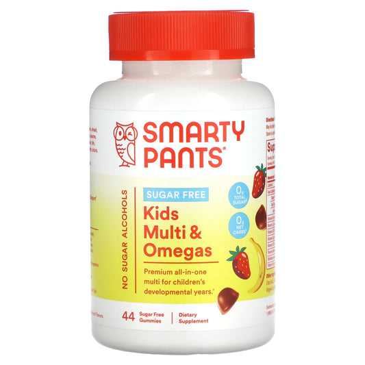 SmartyPants, Kids Multi & Omegas, Sugar Free, Strawberry Banana, 44 Gummies - Image 1