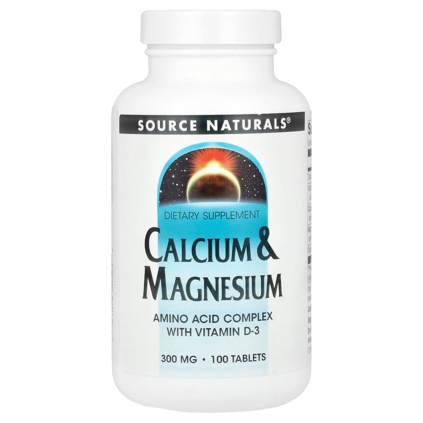Source Naturals, Calcium & Magnesium, 100 Tablets - Image 1
