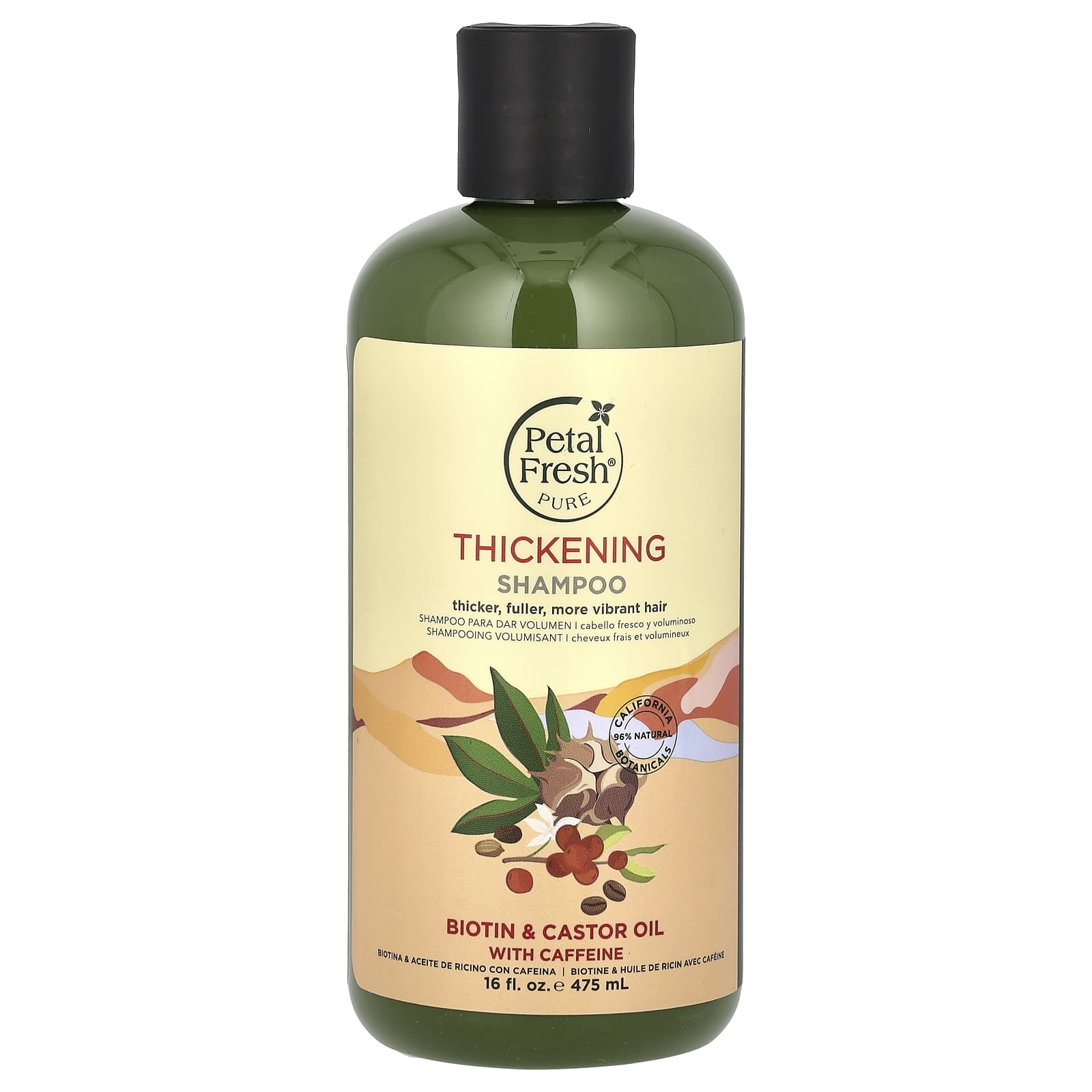 Petal Fresh, Pure, Thickening Shampoo, Biotin & Castor Oil With Caffeine, 16 fl oz (475 ml) - Image 1