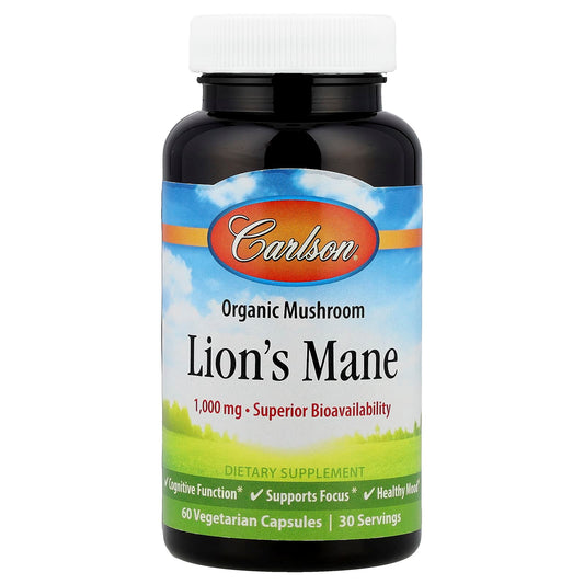Lion's Mane Cognitive Support by Carlson - 60 Vegetarian Capsules - Image 1