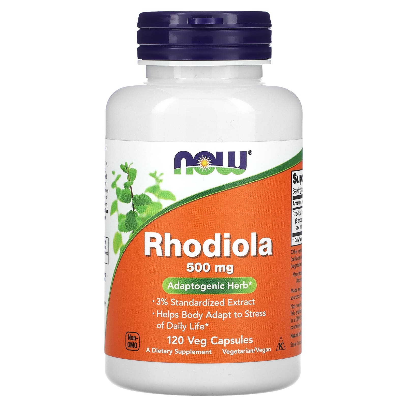 NOW Foods, Rhodiola, 500 mg , 120 Veg Capsules - Image 1
