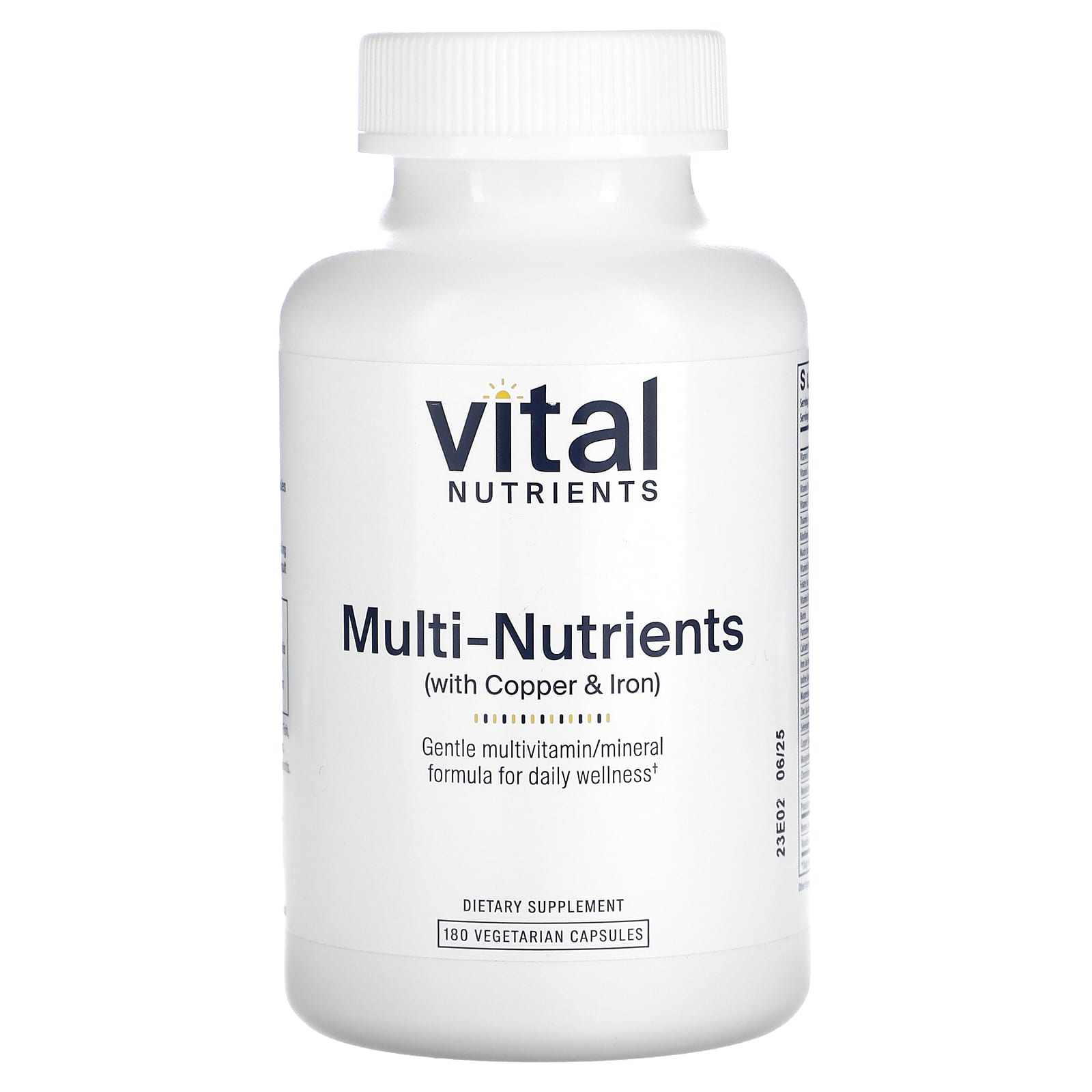 Vital Nutrients, Multi-Nutrients (with Copper & Iron), 180 Vegetarian Capsules - Image 1