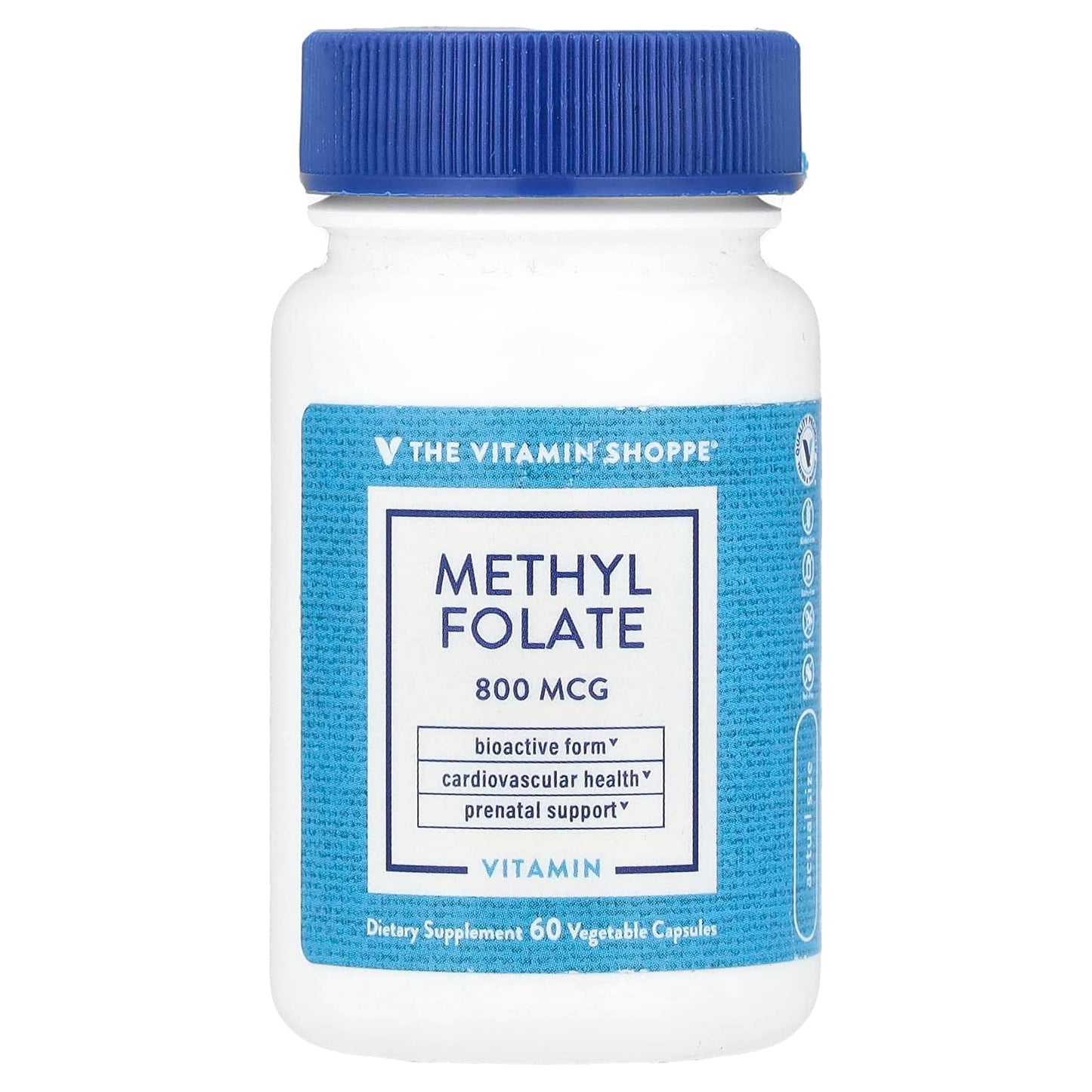 The Vitamin Shoppe, Methyl Folate , 800 mcg , 60 Vegetable Capsules - Image 1