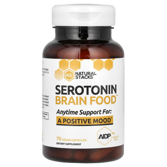 Natural Stacks, Serotonin Brain Food , 75 Vegan Capsules - Image 1