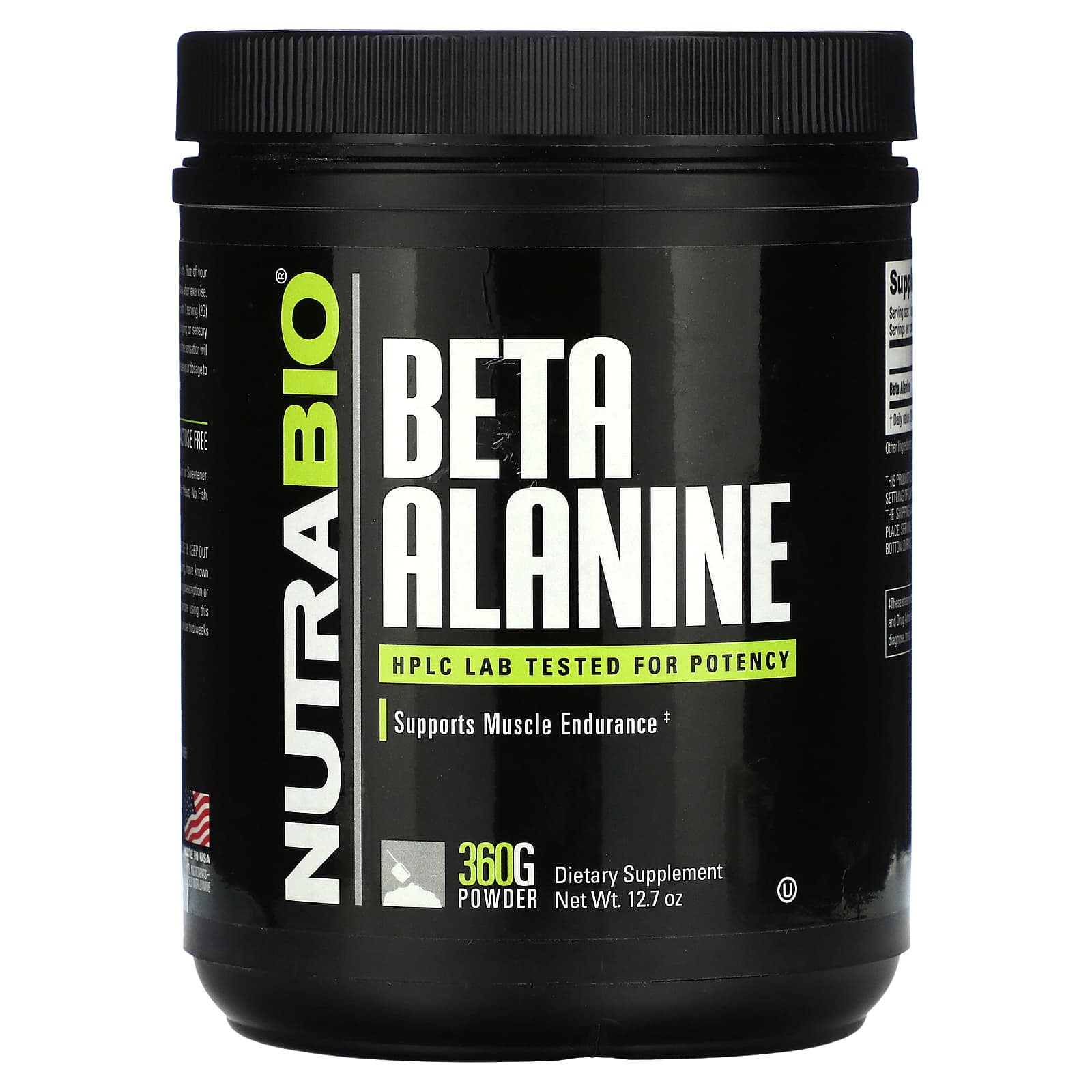 NutraBio, Beta Alanine, 12.7 oz - Image 1