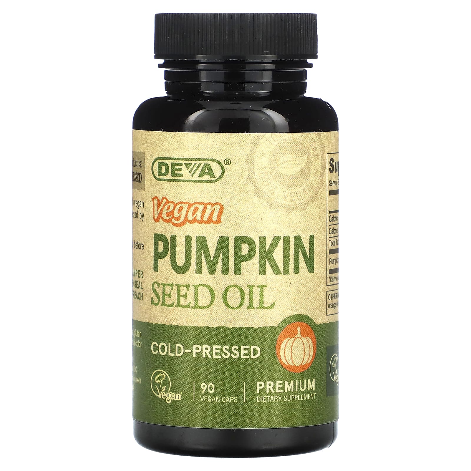 Deva Vegan Pumpkin Seed Oil 90 Capsules for Heart Health & Wellness - Image 1