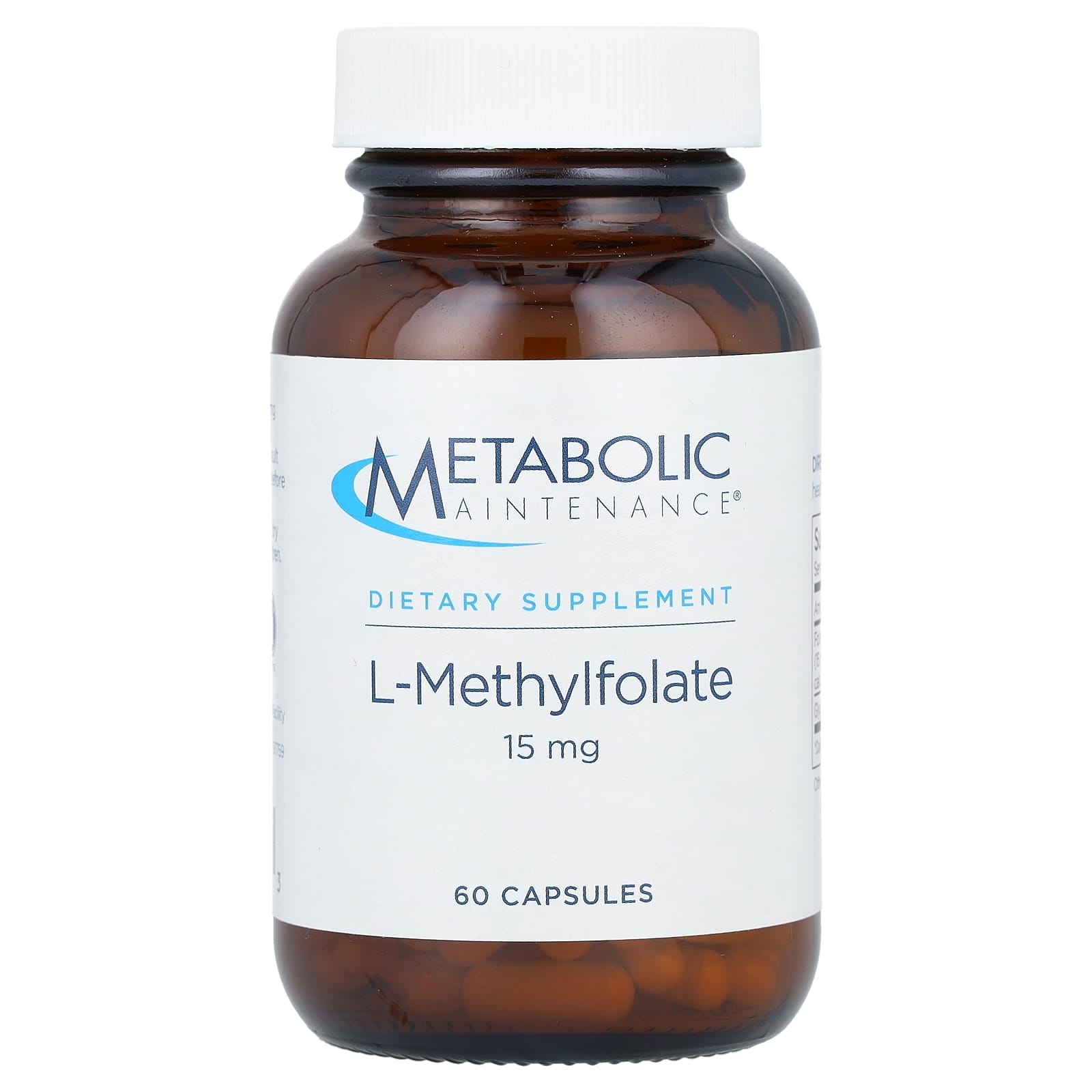 Metabolic Maintenance, L-Methylfolate, 15 mg, 60 Capsules - Image 1
