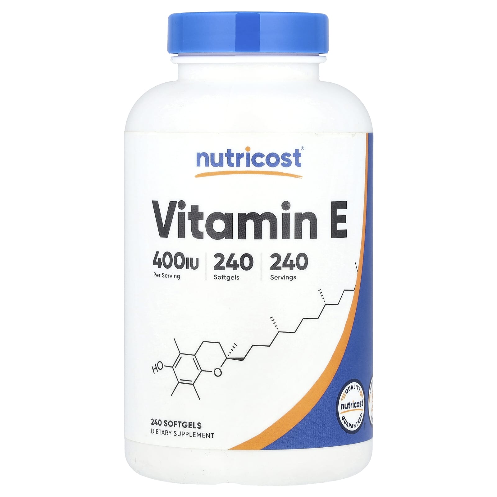 Nutricost, Vitamin E, 180 mg (400 IU), 240 Softgels - Image 1