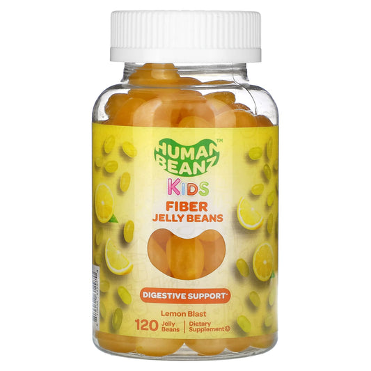 Human Beanz Fiber Jelly Beans for Kids - Lemon Blast, 120 Count - Image 1