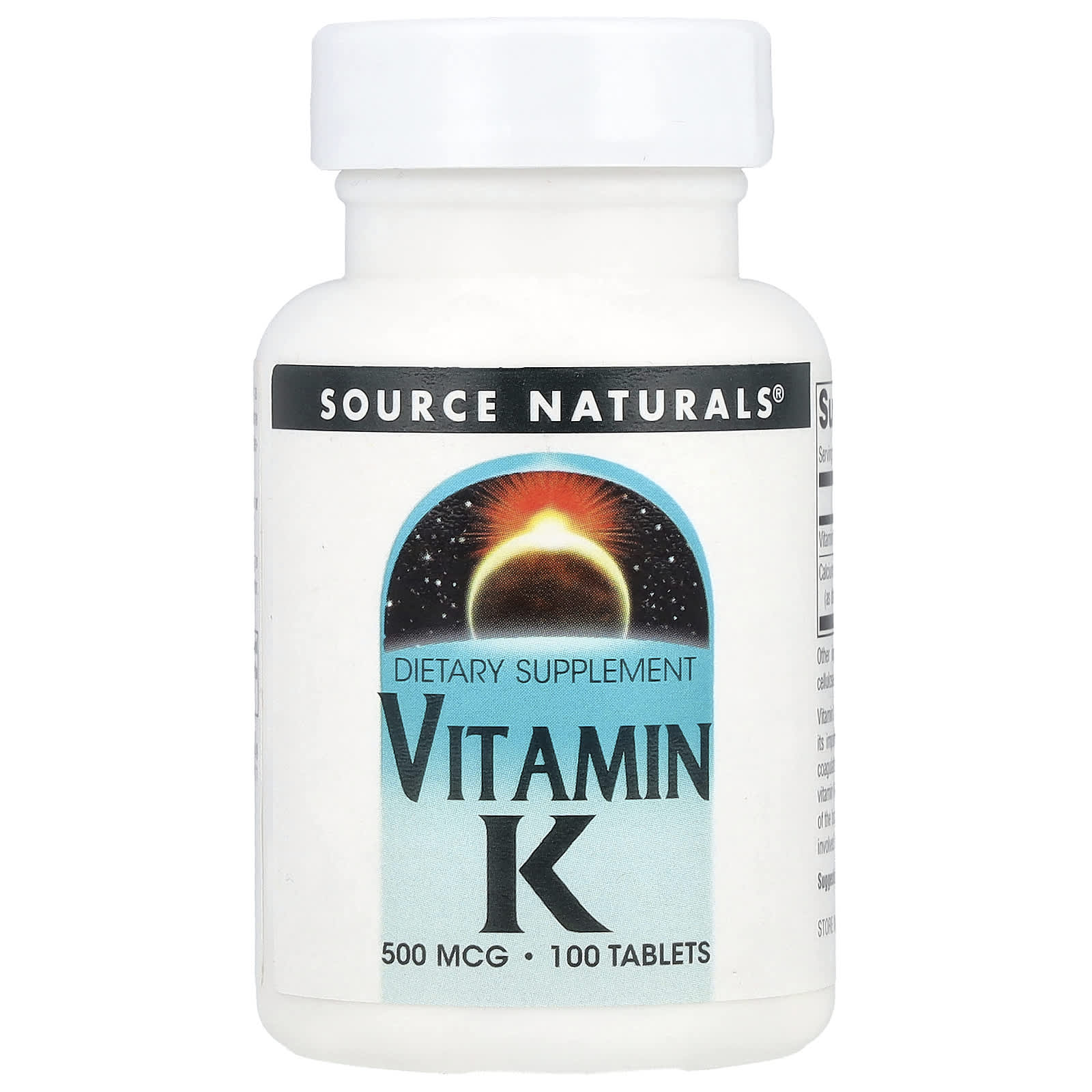 Source Naturals, Vitamin K, 100 Tablets - Image 1