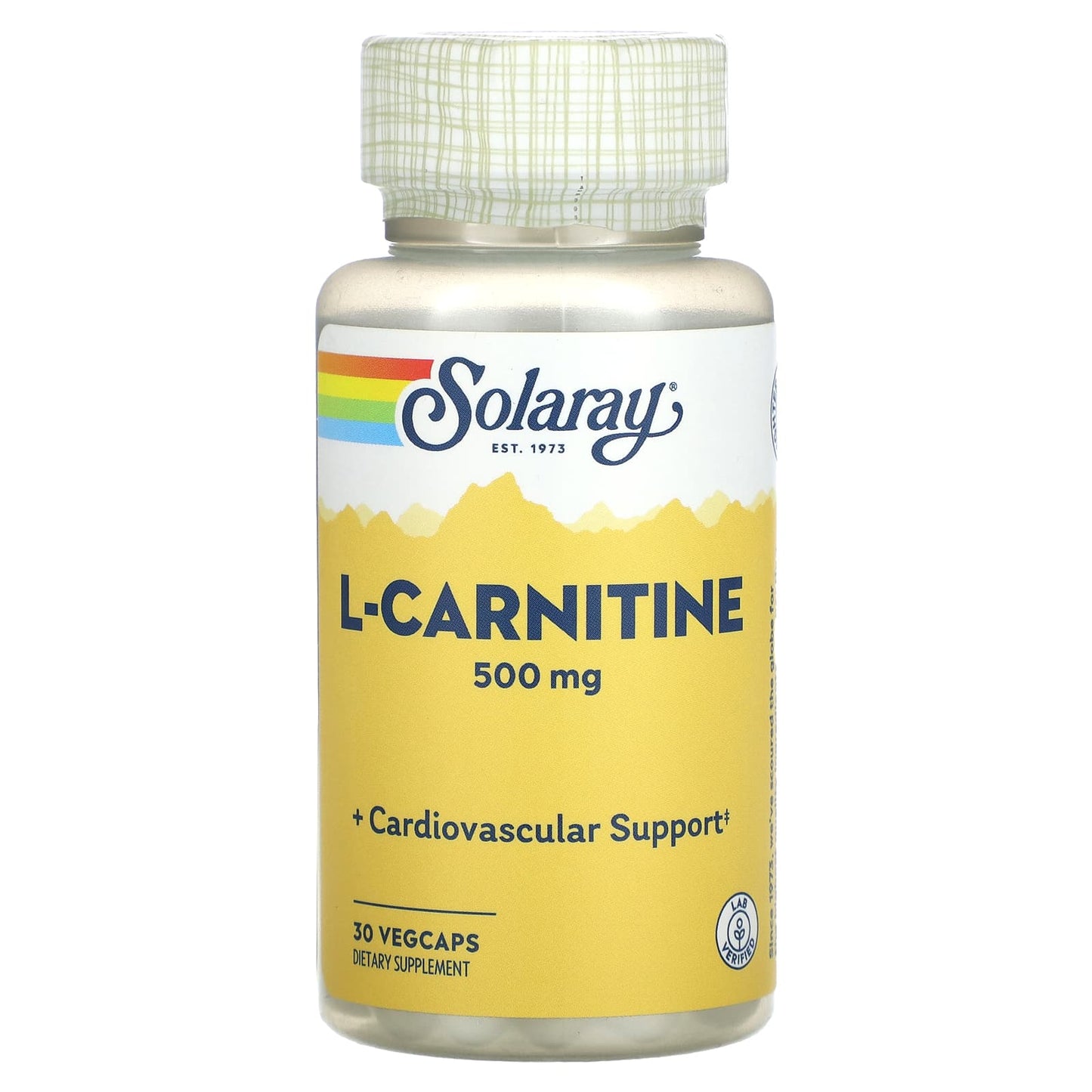 Solaray, L-Carnitine, 500 mg, 30 VegCaps - Image 1