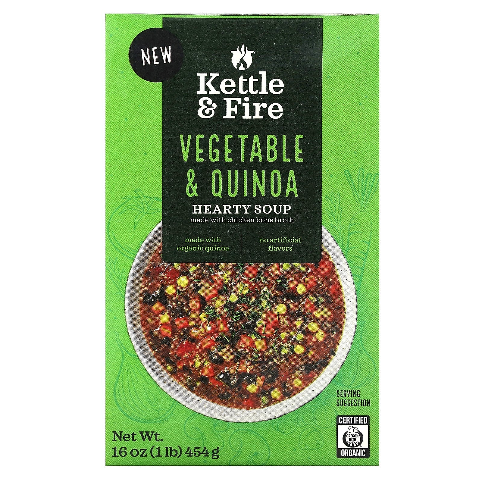 Kettle & Fire, Hearty Soup, Vegetable & Quinoa, 16 oz (454 g) - Image 1