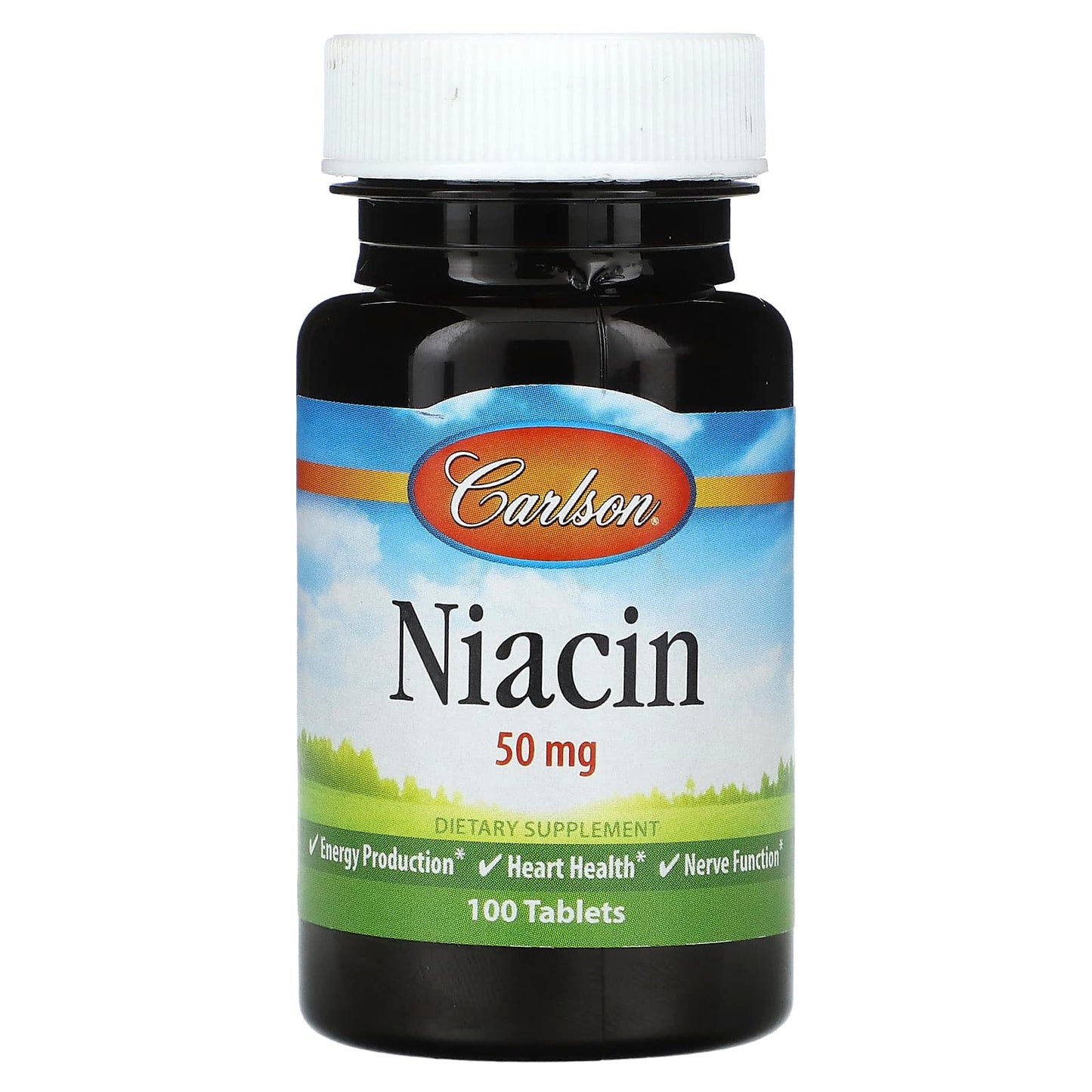 Carlson Niacin 50mg, 100 Tablets - Boost Energy & Heart Health - Image 1