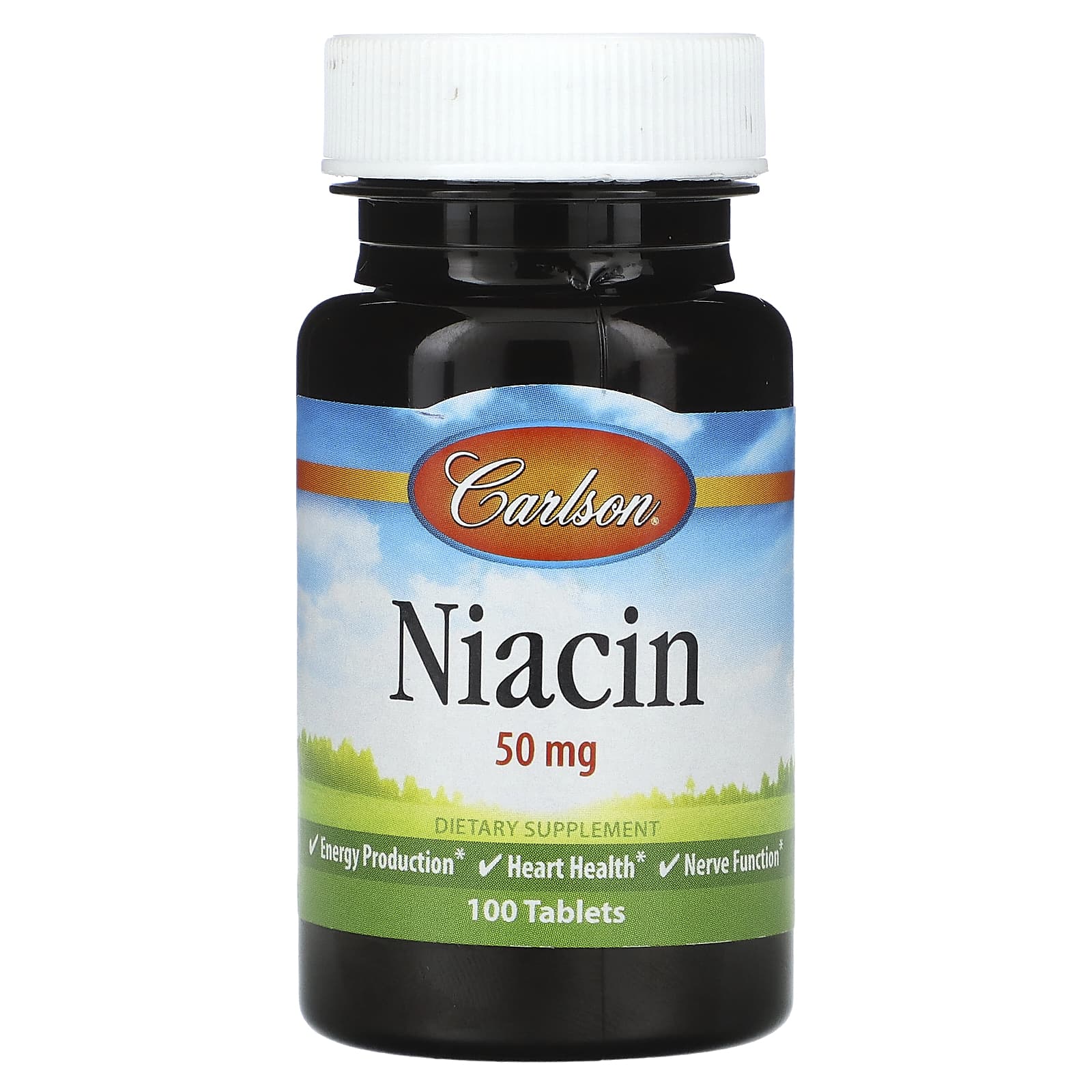 Carlson Niacin 50mg, 100 Tablets - Boost Energy & Heart Health - Image 1