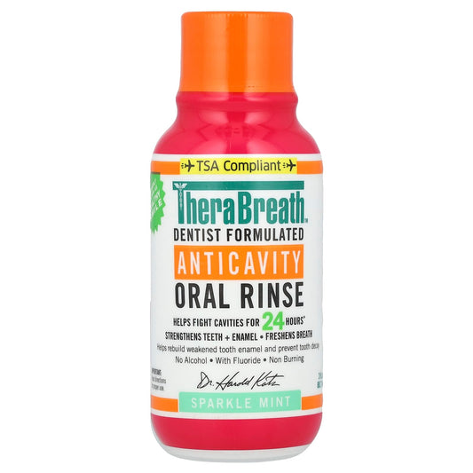 TheraBreath, Anticavity Oral Rinse, Sparkle Mint, 3 fl oz (88.7 ml) - Image 1