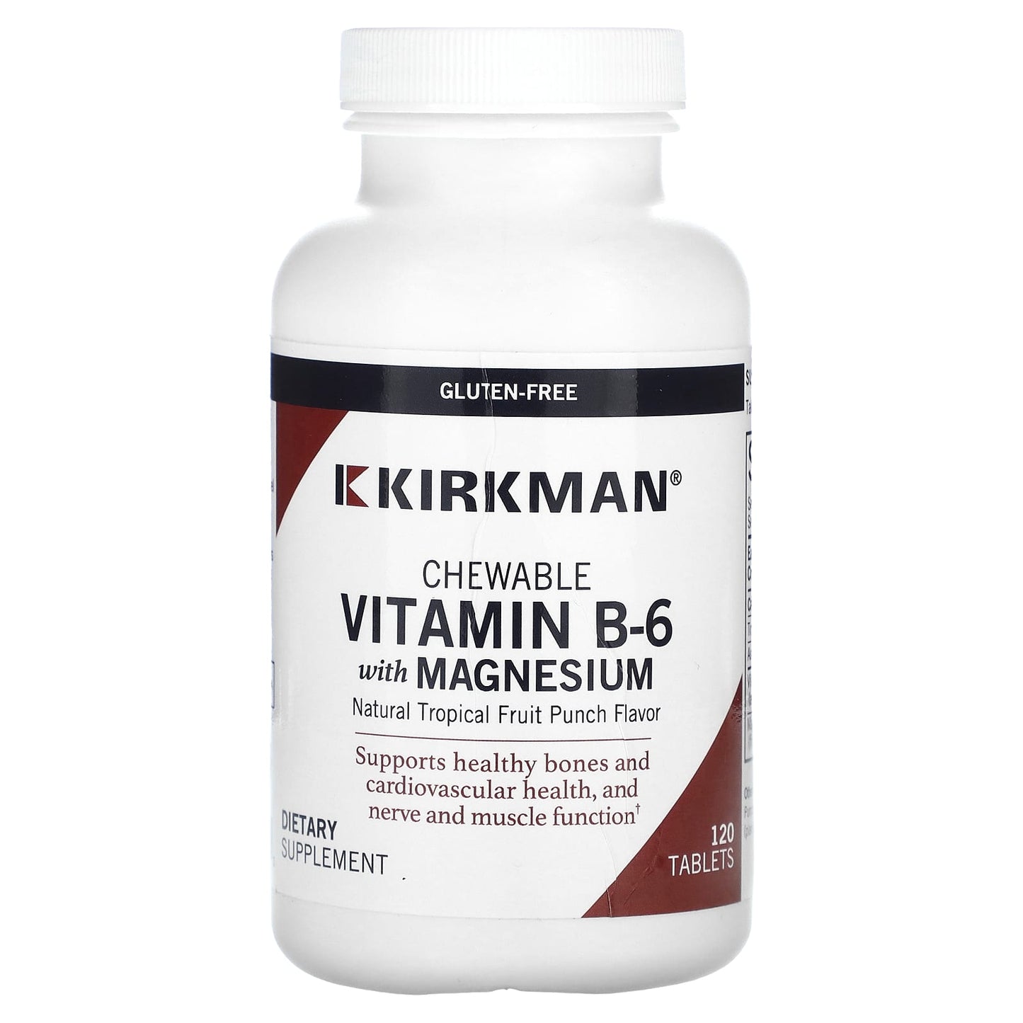 Kirkman Labs, Chewable Vitamin B-6 with Magnesium, Natural Tropical Fruit Punch, 120 Tablets - Image 1