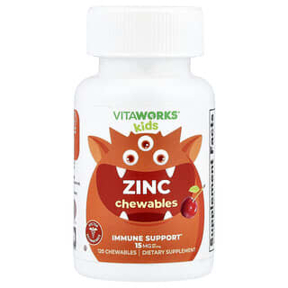VitaWorks Kids Zinc Cherry Chewables for Immune Support
