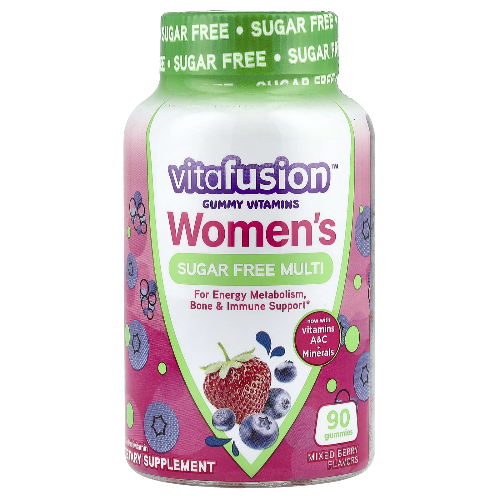 VitaFusion, Women's Sugar Free Multi, Mixed Berry, 90 Gummies - Image 1