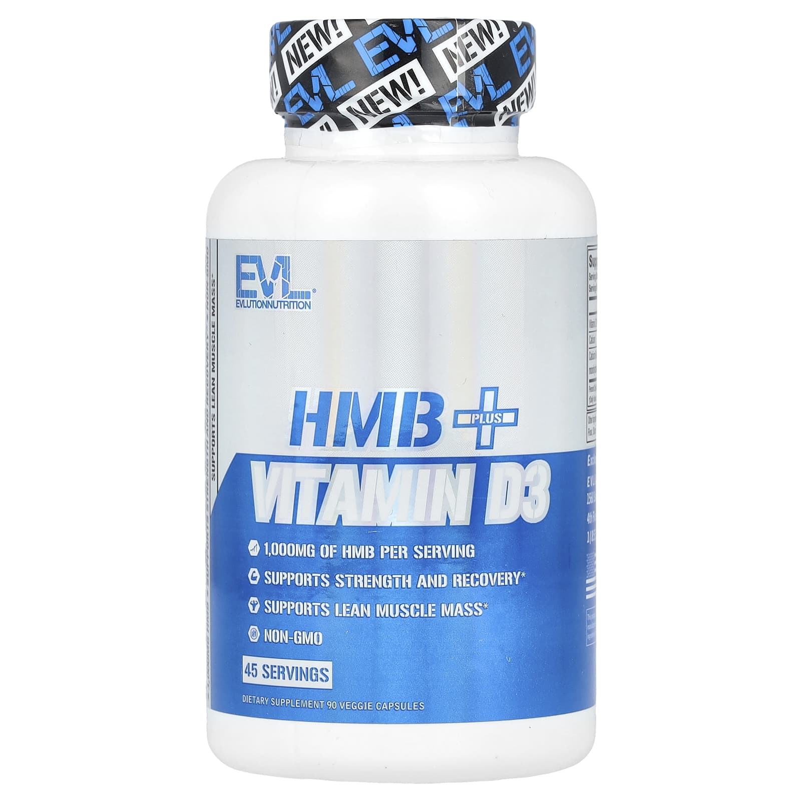 HMB + Vitamin D3 Supplement for Strength and Recovery - 90 Veggie Capsules - Image 1
